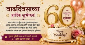 200+ Unique 60th Birthday Wishes in Marathi | 60 व्या वाढदिवसाच्या शुभेच्छा मराठी