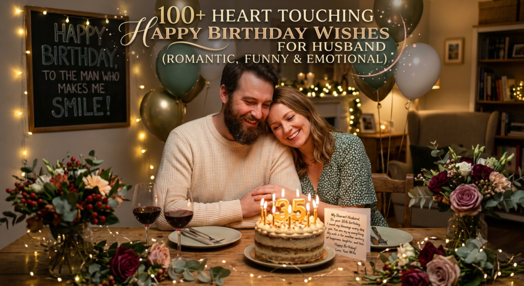 100+ Heart Touching Happy Birthday Wishes for Husband (Romantic, Funny & Emotional) 100+ Heart Touching Happy Birthday Wishes for Husband (Romantic, Funny & Emotional)