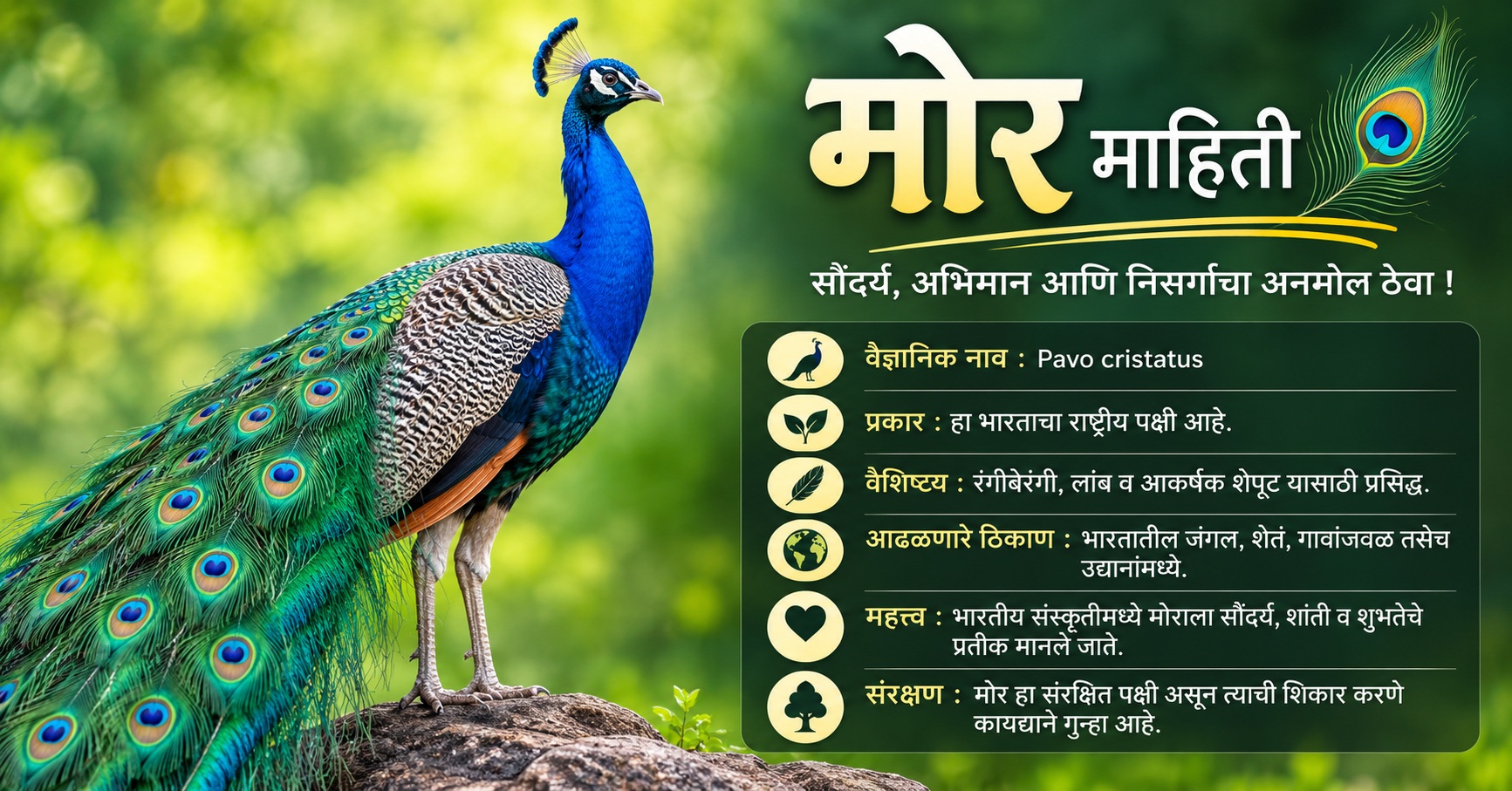 New Peacock Information in Marathi in 2026 | मोराची माहिती